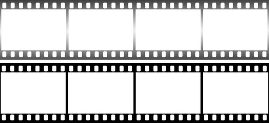 Photographic film in form of frame on white background.