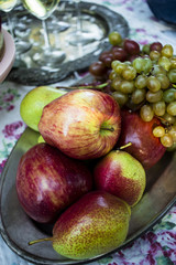 fresh and juicy fruit on a picnic 