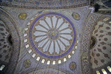 ISTANBUL, TURKEY - MARCH 24, 2012: The dome of Sultanahmet Mosque.