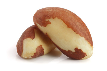 Brazil nuts isolated on white background closeup