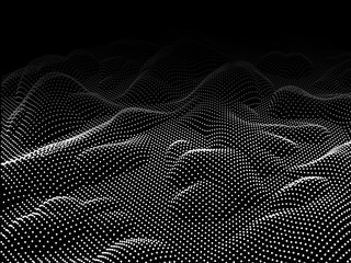 Abstract wave background. Wavy structure with dots. Vector illustration.