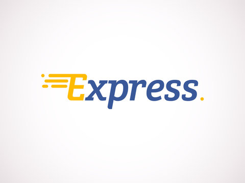 Transport logistic logo of Express letters moving forward for courier delivery or post mail shipping service. Vector isolated icon template for transportation and postal logistics company design