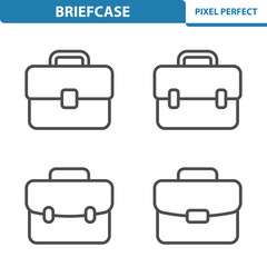 Briefcase Icons. Professional, pixel perfect icons depicting various briefcase and suitcase concepts. EPS 8 format.
