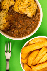 Traditional British Beef Casserole With Dumplings