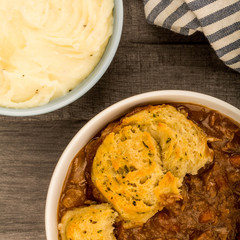 Traditional British Beef Casserole With Dumplings