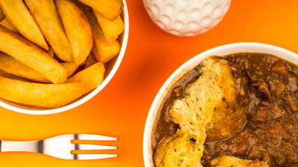 Traditional British Beef Casserole With Dumplings