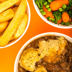 Traditional British Beef Casserole With Dumplings