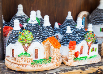 ALBEROBELLO, ITALY - Trulli di Alberobello souvenirs for tourists