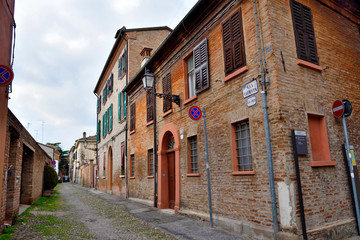 historical center of Ferrara Emilia Romagna Italy