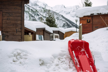 Sled in the snow