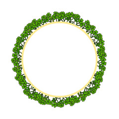 Round frame of clover for your text. Vector illustration