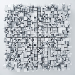 Abstract paper square 3d-render background.