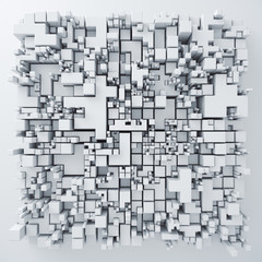 Abstract paper square 3d-render background.