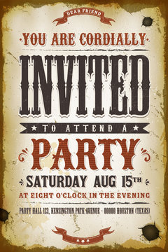 Vintage Party Invitation Background
