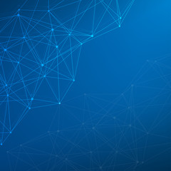 Geometric abstract background with connected line and dots. Structure molecule and communication. Scientific concept for your design. Medical, technology, science background. illustration.