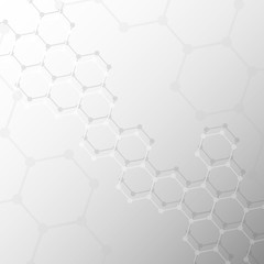 Structure molecule and communication. Dna, atom, neurons. Scientific concept for your design. Connected lines with dots. Medical, technology, chemistry, science background. illustration.