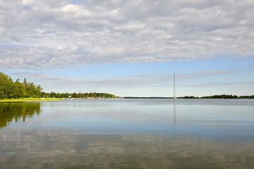 Early morning on Baltic Sea. Calm. Vaasa, Finland