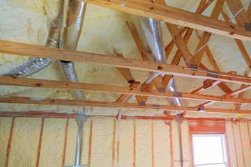 installation of heating system on the roof of the pipe house heating system