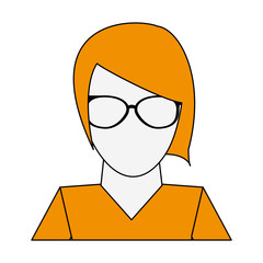 Woman faceless profile vector illustration graphic design