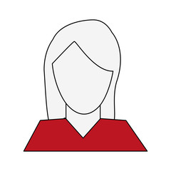 Woman faceless profile vector illustration graphic design