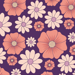Beautiful flowers background, colorful design. vector illustration