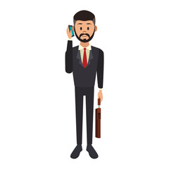 Businessman on phone vector illustration graphic design