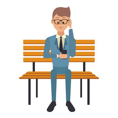 Businessman on phone vector illustration graphic design