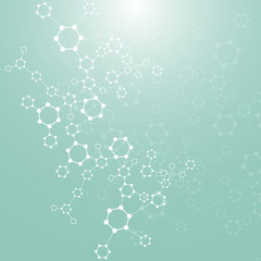 Geometric abstract background with connected line and dots. Structure molecule and communication. Scientific concept for your design. Medical, technology, science background. illustration.