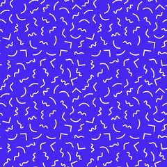 Seamless pattern with 80s memphis style geometric repeating ornament