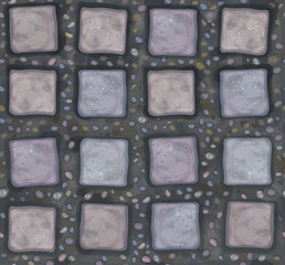 Vector seamless texture gray stones  pavement.