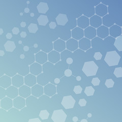 Geometric abstract background with connected line and dots. Structure molecule and communication. Scientific concept for your design. Medical, technology, science background. illustration.