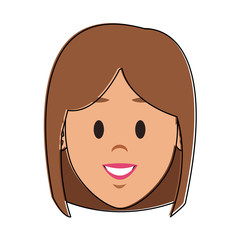 Obraz premium Young woman face cartoon vector illustration graphic design