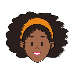 Young woman face cartoon vector illustration graphic design