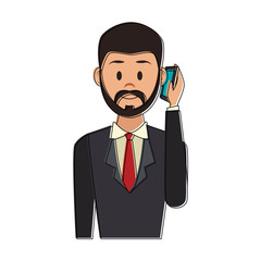 Businessman on phone vector illustration graphic design