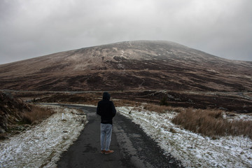 A Snow Covered Mountain In The Wicklow Gap