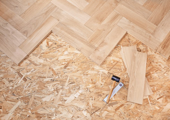 The installation of a wooden floor