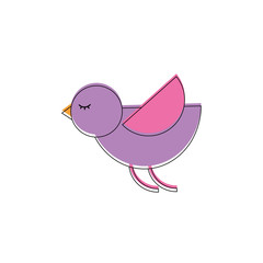 cute cartoon flying bird animal vector illustration
