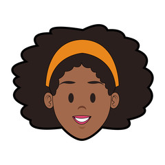 Young woman face cartoon vector illustration graphic design