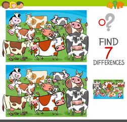 find differences with cows farm animal characters