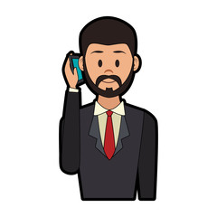 Businessman on phone vector illustration graphic design