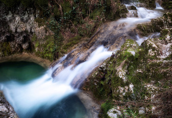 Fototapeta na wymiar Pozza del Diavolo waterfall. Long exposure.