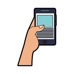 Hand with smartphone vector illustration graphic design