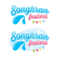 Songkran Festival Thai new year , Bangkok, lettering vector