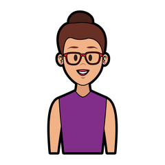 Young woman cartoon vector illustration graphic design