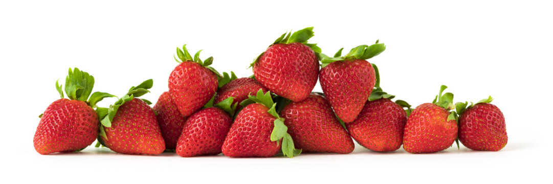 Red Strawberries Isolated On White Background