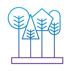 cute geometric trees spring concept vector illustration degrade color image