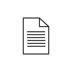 Document icon, paper sign. File symbol. Vector illustration. Flat design.