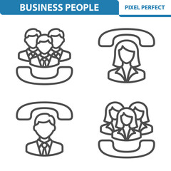 Business People Icons. Professional, pixel perfect icons depicting various business people concepts. EPS 8 format.