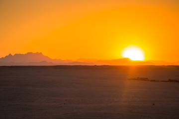 Scenery of the african desert at sunset, Egypt