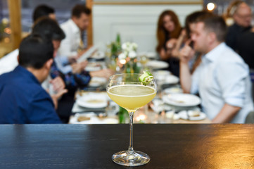 Cocktail with vodka on the bar